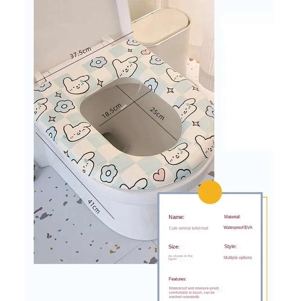 Seat Ring Toilet Seat Universal Waterproof Washable Toilet Lid Cushion U-Shaped Pad Mat Bathroom