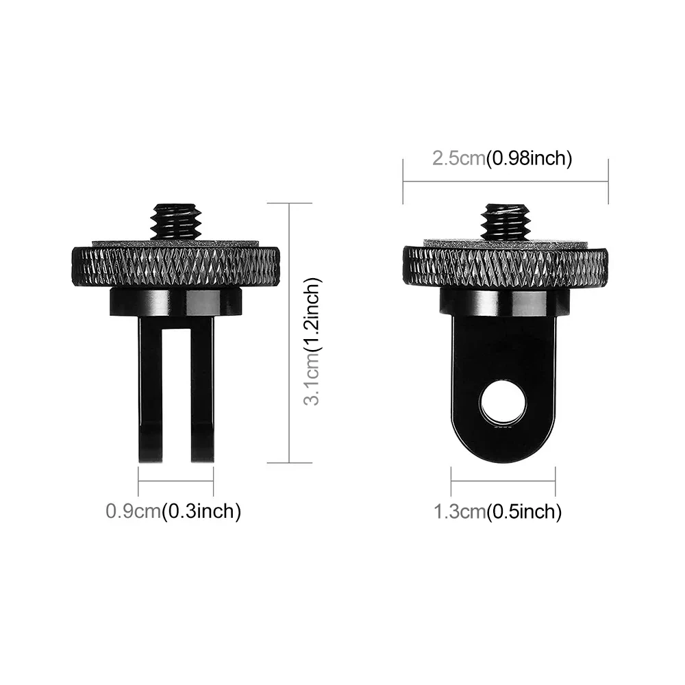 Aluminum Alloy Tripod Adapter 1/4" Metal Mount For GoPro Hero 13 12 11 10 9 Insta360 X5 X4 X3 DJI Osmo Action Camera Accessories