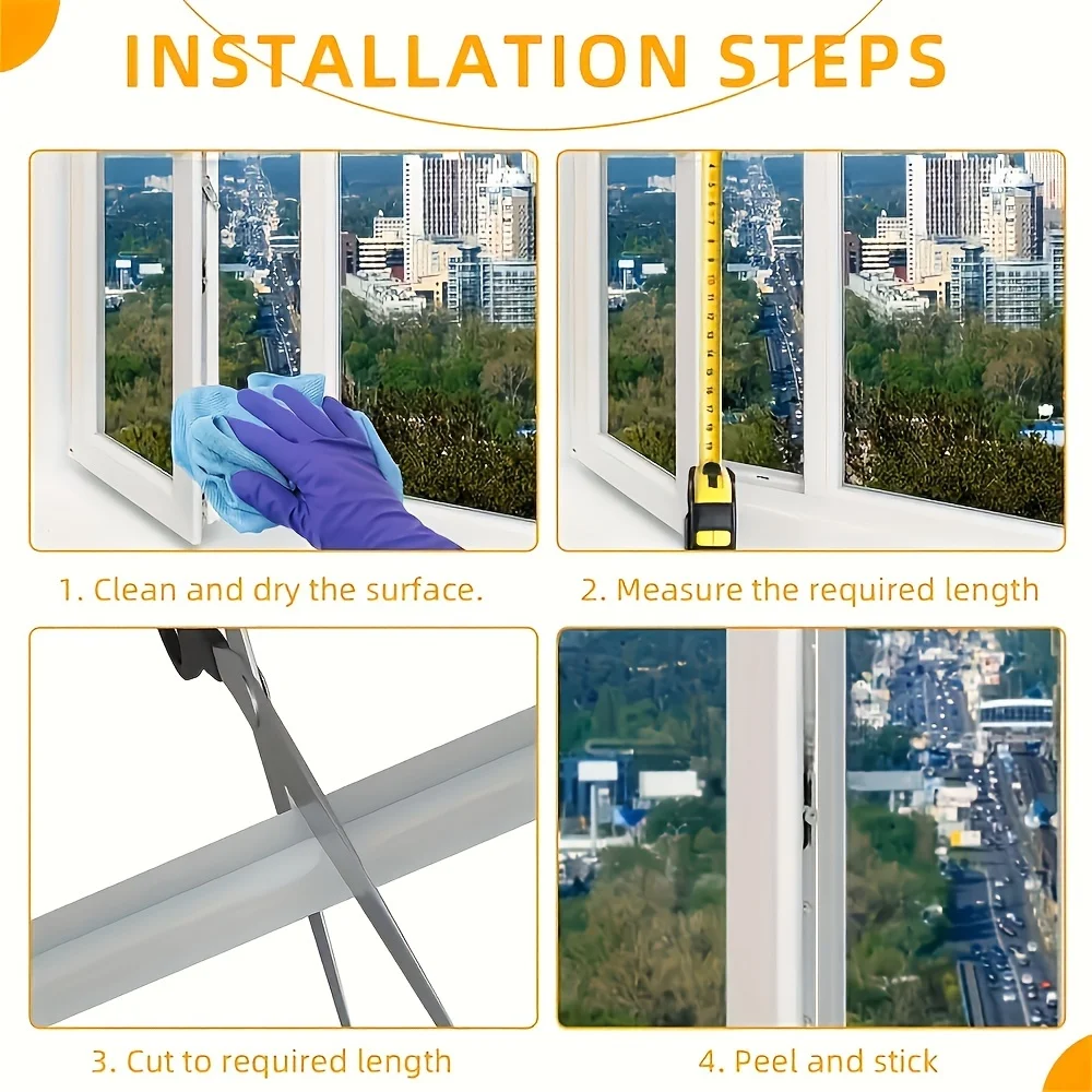 Self-Adhesive Weatherproof Sealing Strip - Wind, Dust, Rain, & Noise Barrier Tape for Sliding Doors (5m Roll)