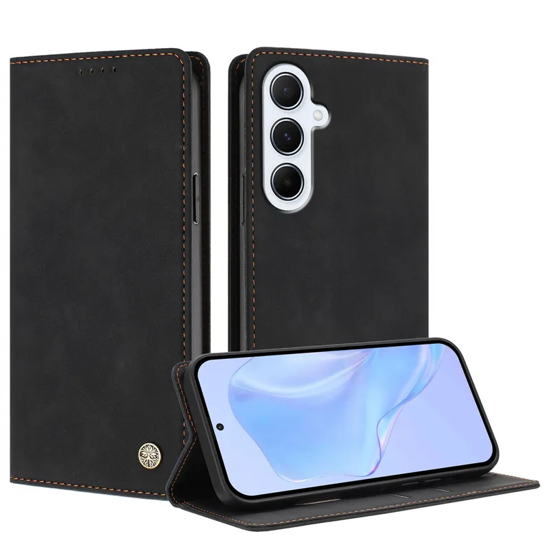 Luxury Magnetic Leather Wallet Flip Cover Case - Shockproof and Stylish