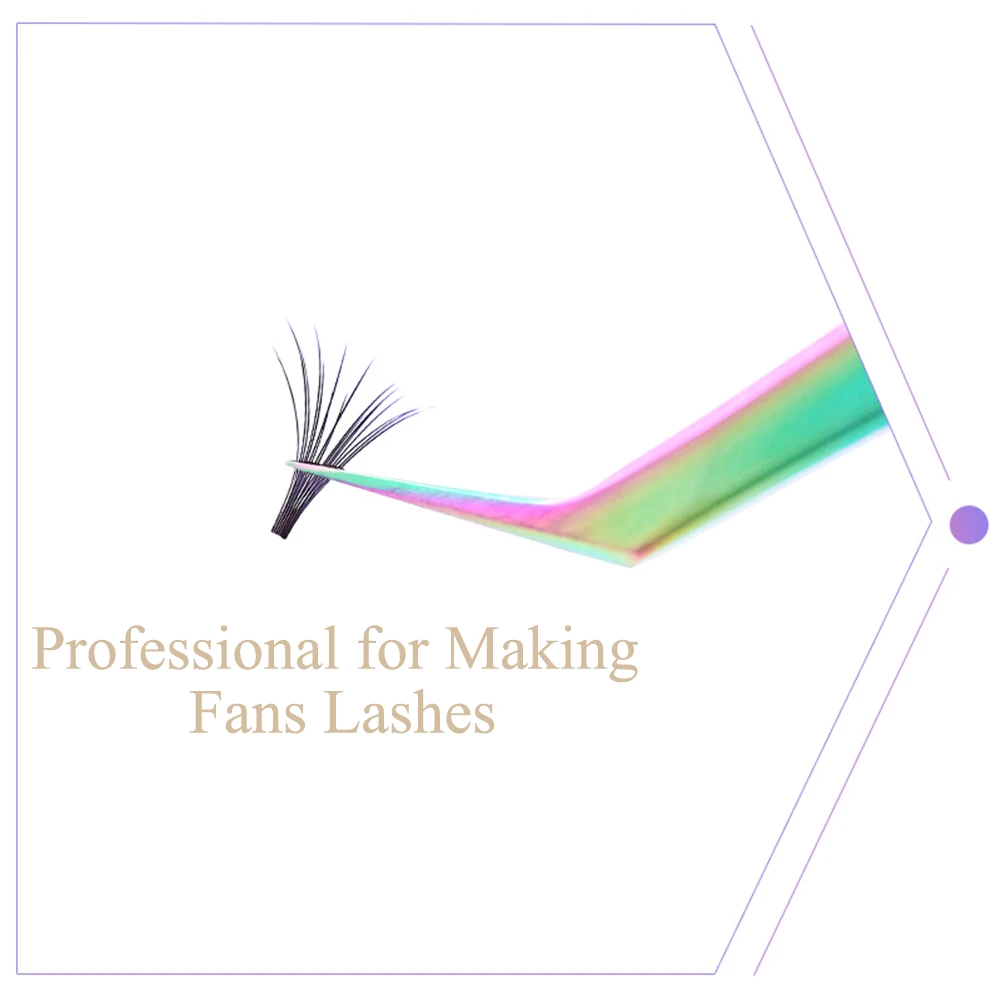Eyelash Tweezers Rainbow Anti-static Extension Fan Lash Eyebrow Curved Straight Excellent Closure