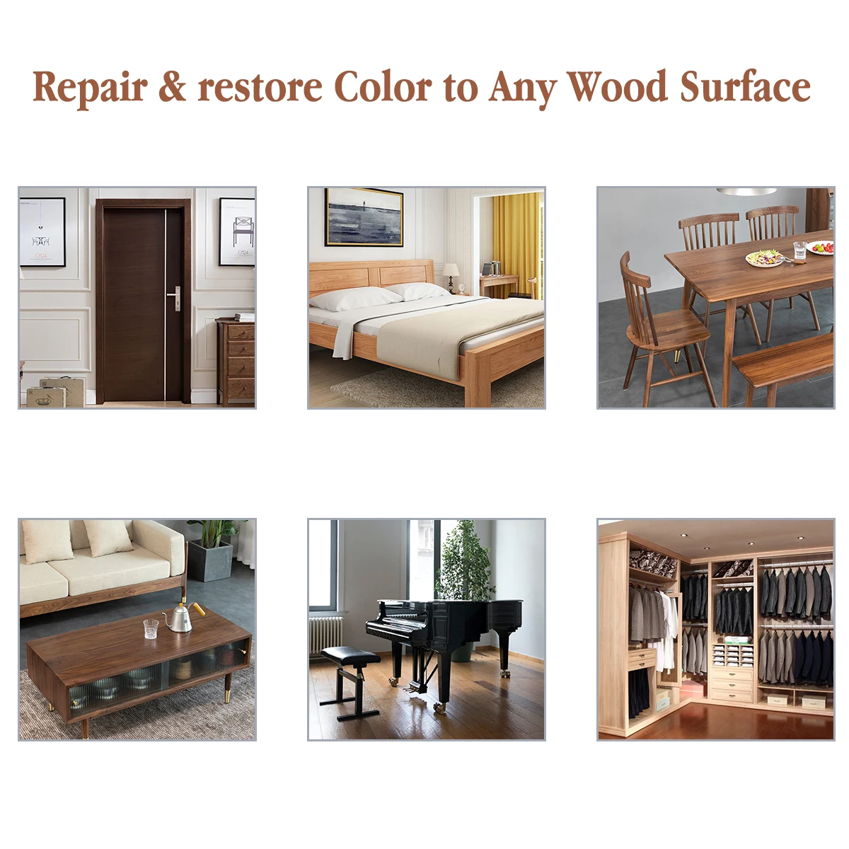 Furniture Touch Up Marker 17PCS Wood Scratch Restore Patch Timber Paint Pen with Sharpener Wax Sticks Wood Composite Repair Kit