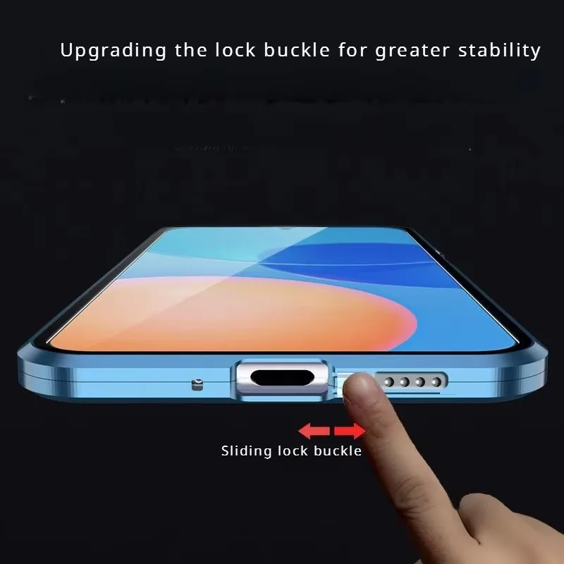 360° Full Protection Magnetic Case with Double-Sided Tempered Glass Cover