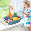 Kids Kitchen Sink Toys Simulation Electric Dishwasher Mini Kitchen Food Pretend Play House Toy Set Children Role Play Girl Toys 6