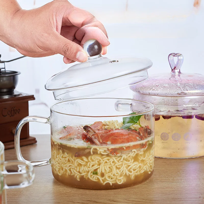 Borosilicate Glass Instant Noodle Pot Transparent Stew Pot Stew Soup