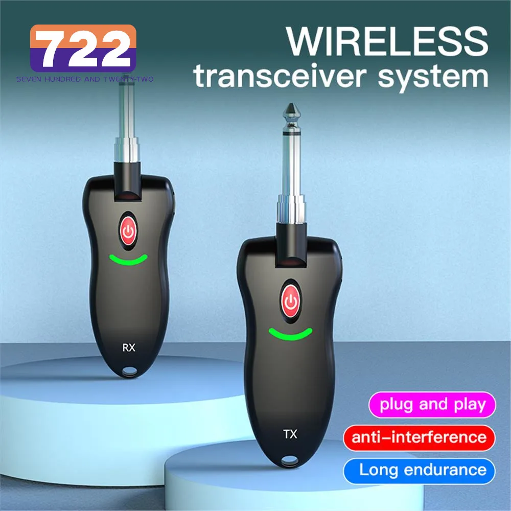 

Система беспроводной передачи электрогитары, беспроводной передатчик для электрогитары, 2,4 ГГц, беспроводной приемник, долгий срок службы, Plug and Play