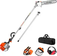 90-180 Degree 42.7cc Head Adjustable Pole Chainsaw for Tree Trimming with 12 inch Cutting Bar Chain 43-inch Extension 1