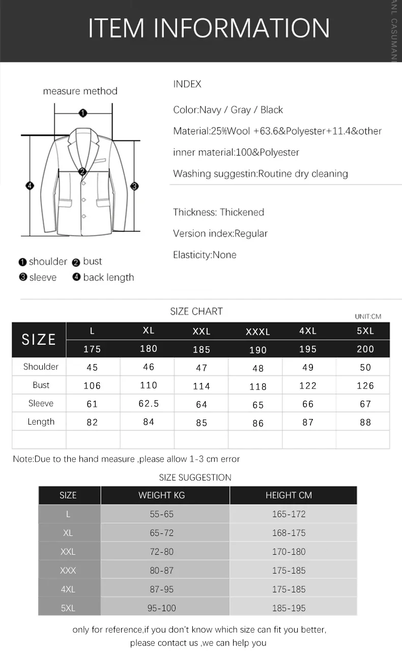 BROWON Brand 2026 Winter Elegant Woolen Coat Man Thicken Navy Color Smart Casual Outdoor Long Overcoat for Men Wollmantel