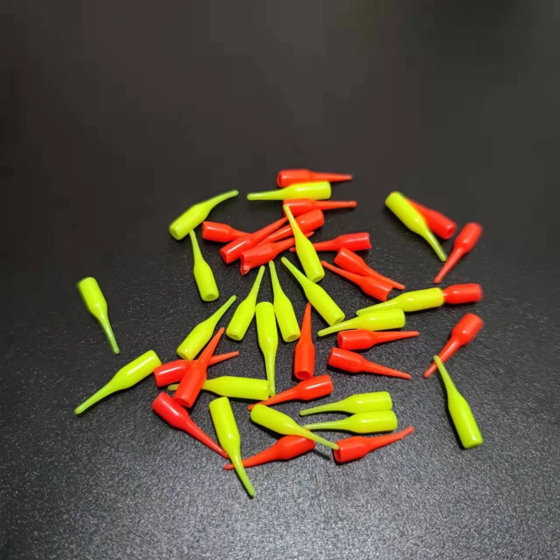 100 teile/los Gummi Angeln Float Drift Schwanz 2/2,5/3/3,5mm Auffällige Bohnen & Anschlüsse Für Lightstick Angeln Float Bobber A391