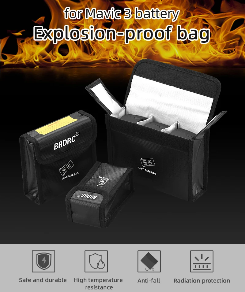 Borsa Sicura Per Batteria Per Dji Mavic 3/3 Classic Drone Custodia Protettiva Antideflagrante Custodia Portatile Per Accessorio Mavic 3 Pro