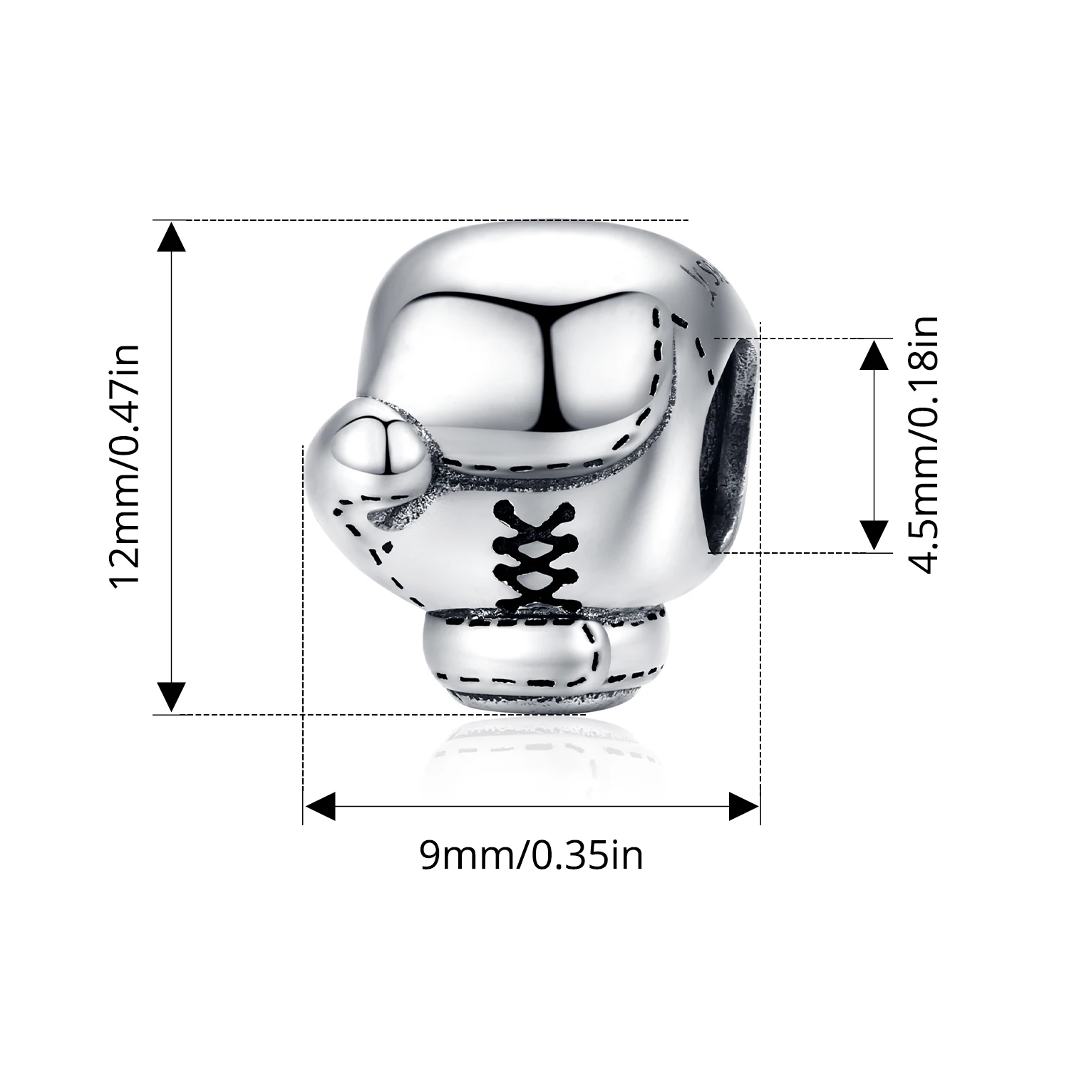 BAMOER Sterling Silver Volleyball Charm – Enamel Love Design For Bracelets