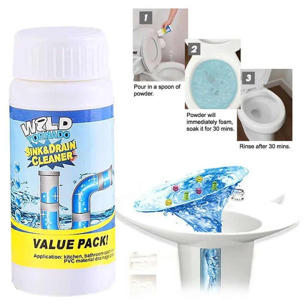 Wild Tornado Sink and Drain Cleaner - Drain Clog Remover Powder