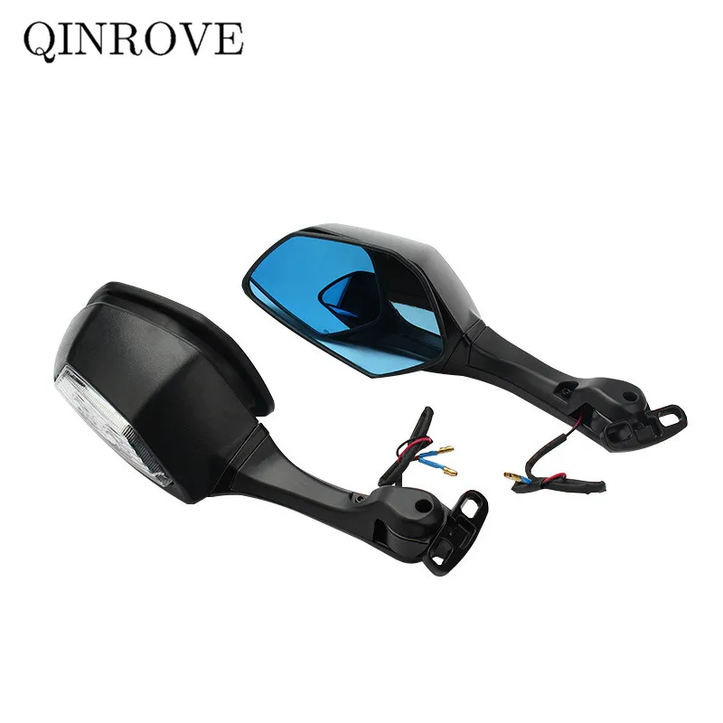 

For kawasaki Ninja 400 650 Accessoires Motorcycle Rearview Mirror With LED Turn Signal Blue Glass Foldable Sportbike Side Mirror