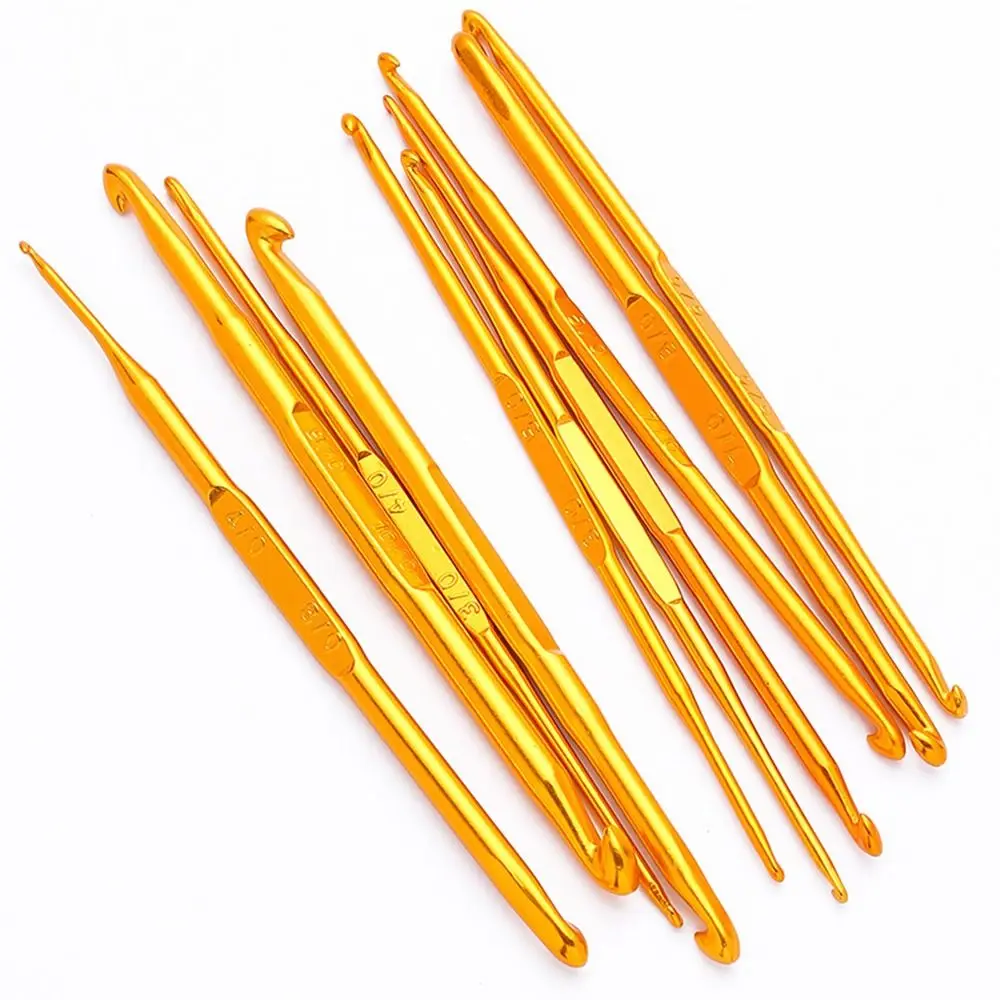 Aluminum Gold Double End Crochet Hooks for Hand Weaving and Knitting