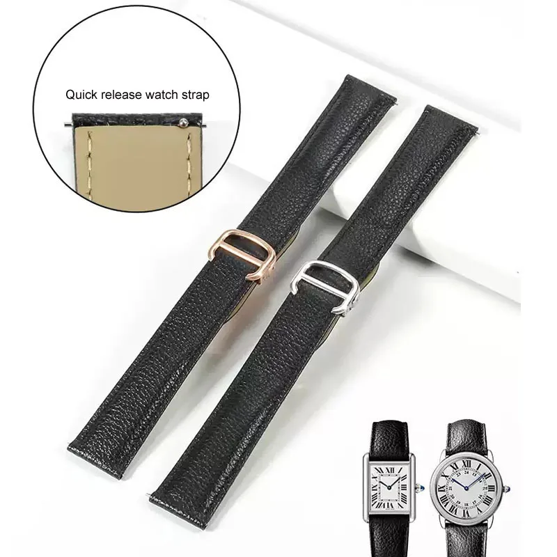 Lychee Textured Cowhide Leather Watch Strap - Unisex