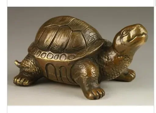 

decoration bronze factory Pure Brass Antique Old Elaborate Chinese Collectable Old Brass Exorcism Tortoise Auspicious Statue