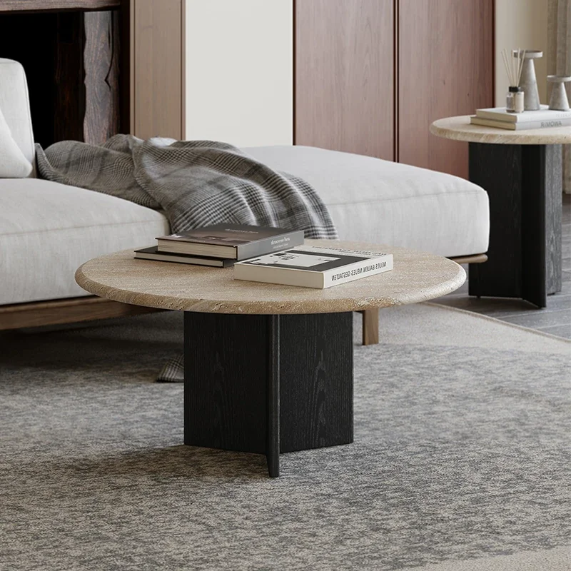 Nordic Modern Vintage Coffee Tables Nordic Modern Vintage Travertine Side Tables Living Room Rock Slab Mesa Auxiliar Furniture