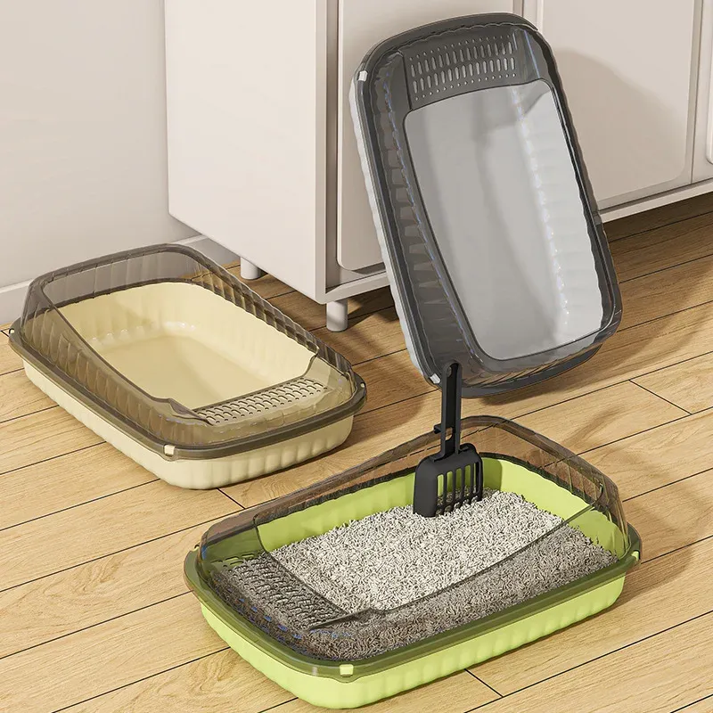 Cat litter box Semi-closed open splash-proof cat excrement basin cat toilet large thickened cat kitten potty