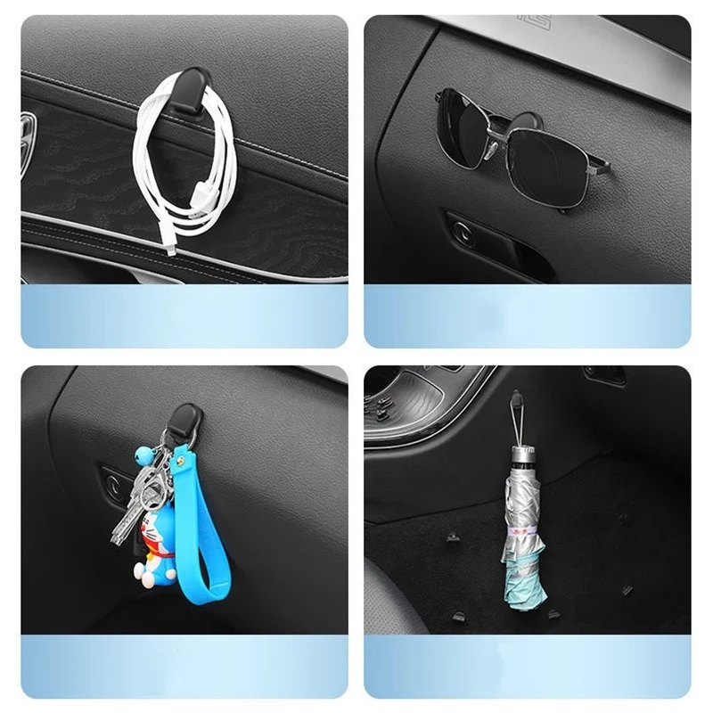 Crochet mural auto-adhésif invisible pour voiture, gestionnaire de clips de fixation, données pour câble USB, écouteur, stockage de clés, T1, 1-12 pièces