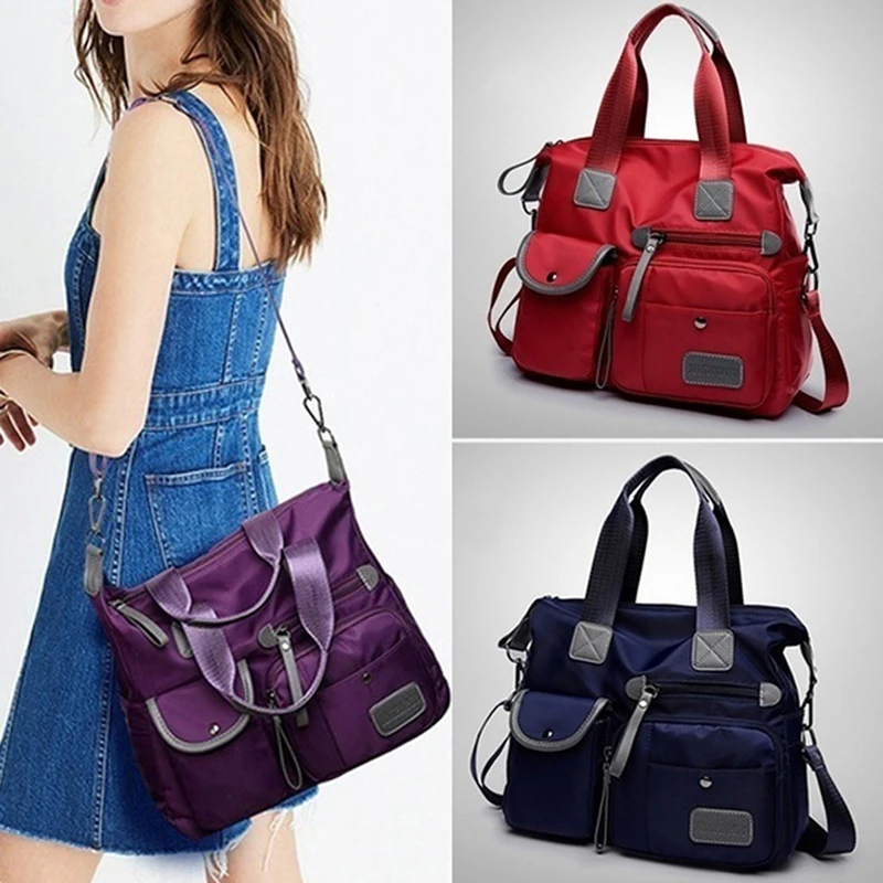 Women's Multi-pockets Shoulder Bag New Fashion Portable Outdoor Travel Zipper Multi-function Large Capacity Handbags