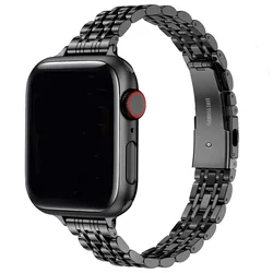 Premium Stainless Steel Watch Band Bracelet - Sleek Metal Strap Accessory - 42 44 45 49mm  46MM (Black)