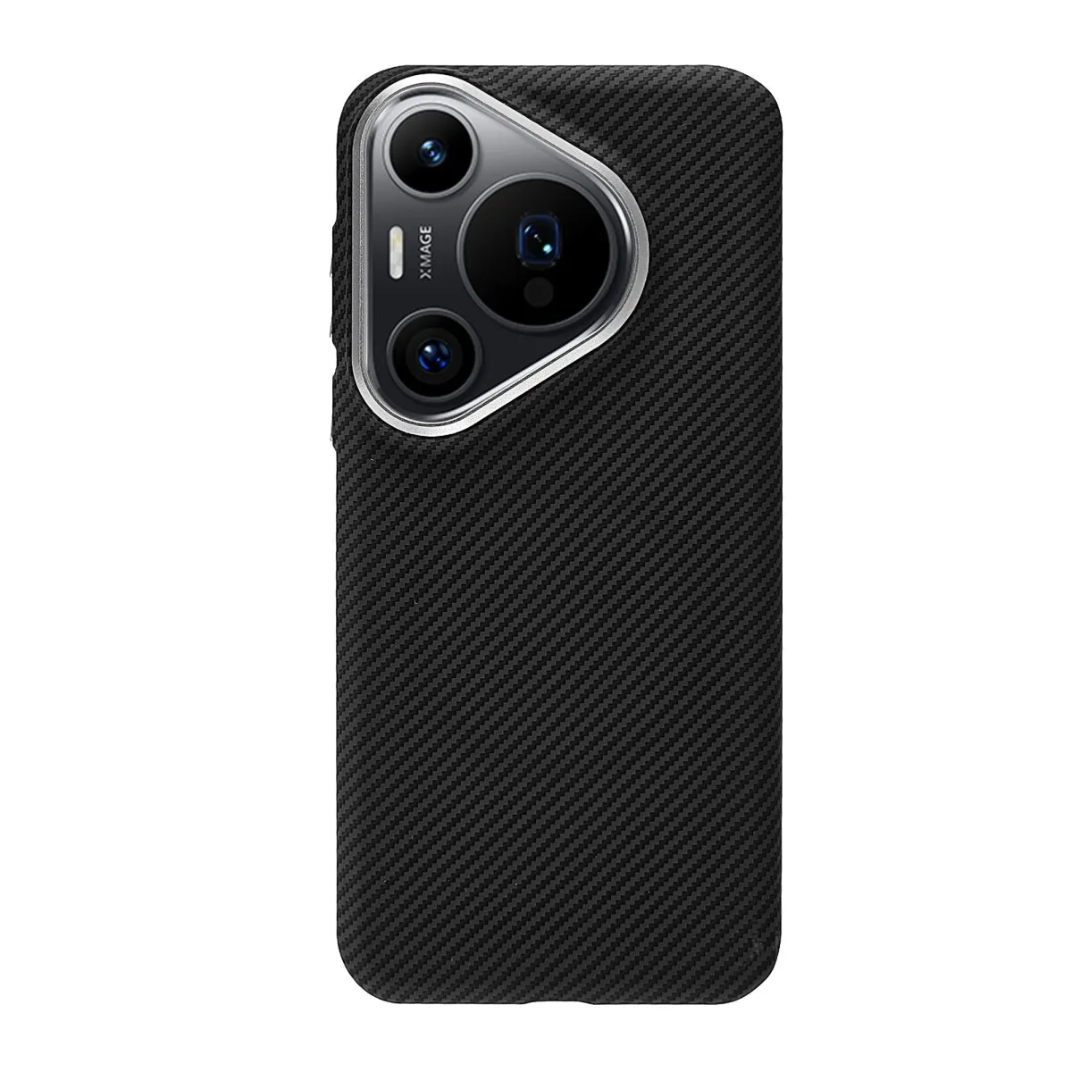 Premium Magnetic Matte Carbon Fiber Pattern Case with Metal Lens Frame