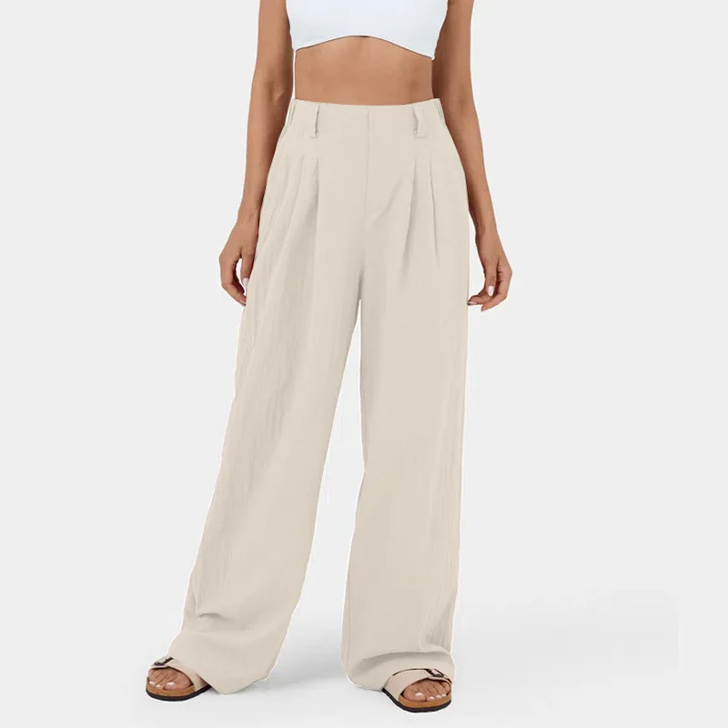 2024 Women's Pants Cotton Women's High-waisted Broadleg Casual Slacks Ropa De Mujer Barata Y Envío Gratis Ofertas Trousers Women