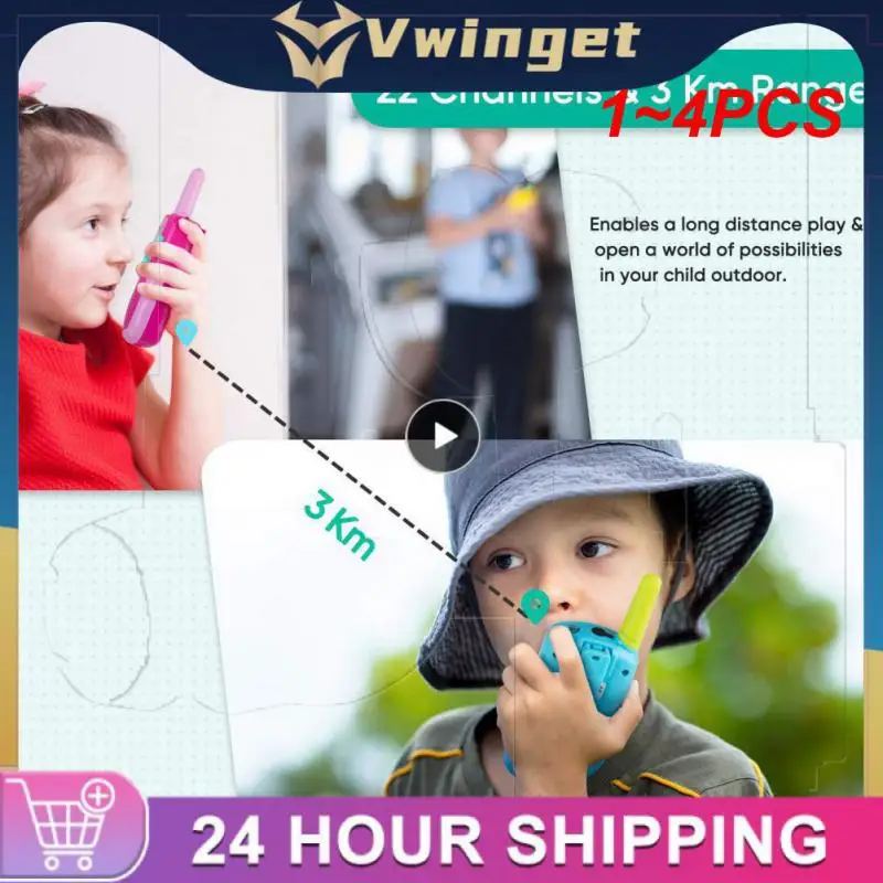 

1~4PCS Rt-388 Kids Walkie Talkies 0.5W LCD Display Portable Child Electronic Radio Voice Interphone Outdoor Toy Christmas Gift