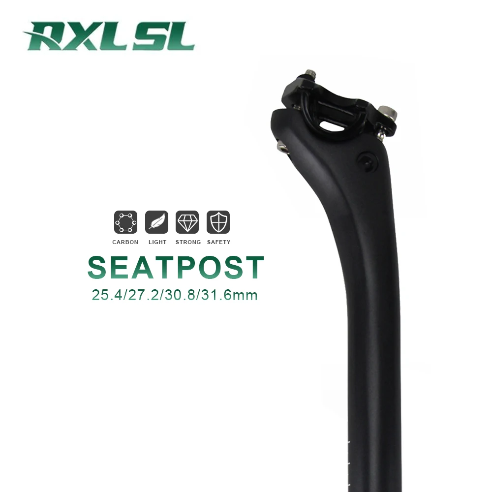 

No Logo Mountain Bike Seat Post 27.2/25.4/30.8/31.6mm 3K Matte/Glossy Seatpost Carbon Road Bicycle Offset Seatposts