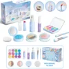 Children's Pretend Play Simulation Cosmetics Toy Set with Eyeshadow Palette and Lipstick Applicator Non-toxic Girl Makeup Toy 1