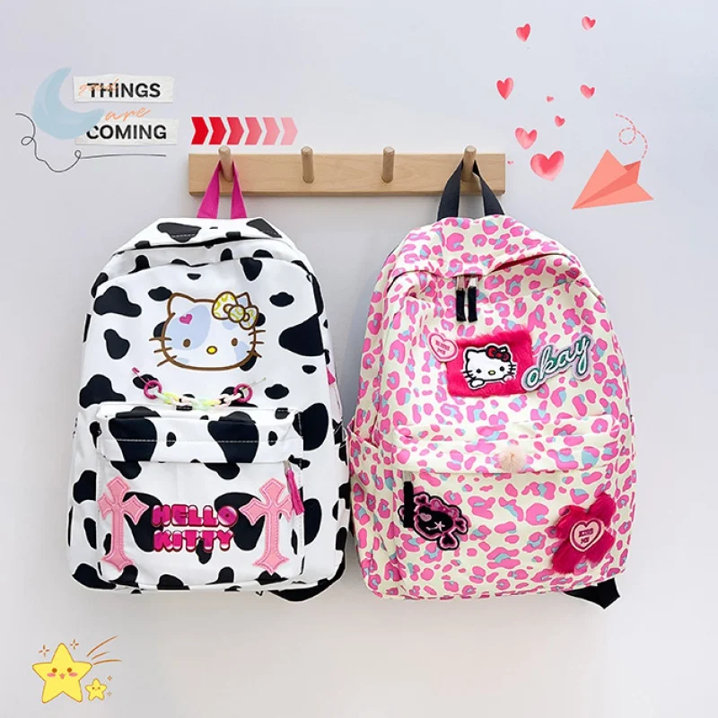

New Sanrio Student Backpack Large Capacity Backpack Outdoor Travel Bag Fashionable Leisure Hello Kitty Backpack For Children Toy