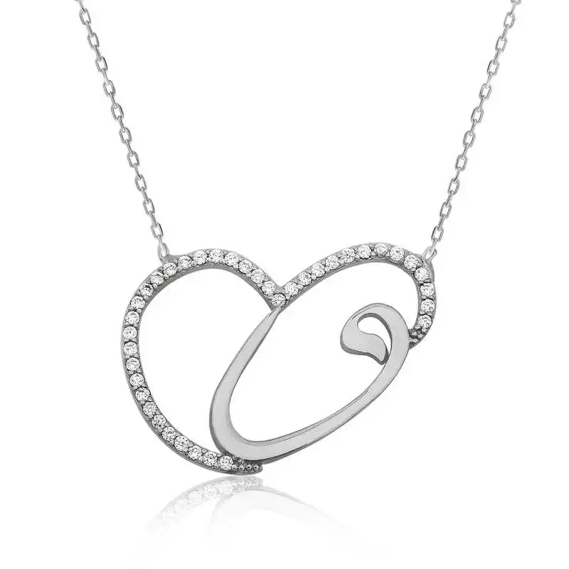 

Tevuli 925 Sterling Silver Heart Vav Lady Necklace