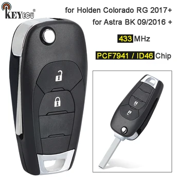 Keyforkess 433MHz PCF7941 / ID46 Chip Flip Remote Key Fob 2 pulsanti per Holden Colorado RG 2017 Astra BK 09/2016