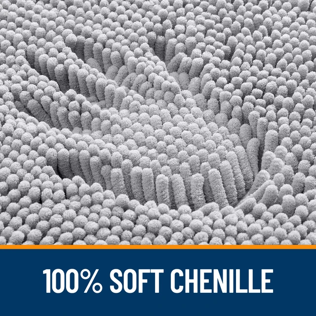 Chenille Plush Bathroom Rug – Extra Soft Non-Slip Bath Mat 3