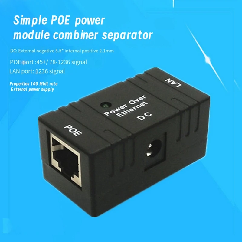 100 Mbps 5V 12V 24V 48V/1A BJW POE Injector Power Splitter For IP Camera POE Adapter Module Parts Accessories images - 6