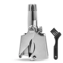 Portable Nose Trimmer for Men Stainless Steel Manual Trimmer for Nose Vibrissa Razor Shaver Washable Nose Ear Hair Trimmer