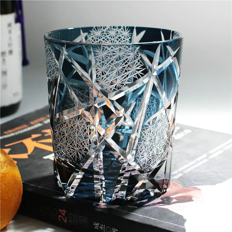 Japanese Handmade Crystal Whisky Glass, Retro Foreign Wine Glass, Handmade Carved, Light Luxury, 260ml