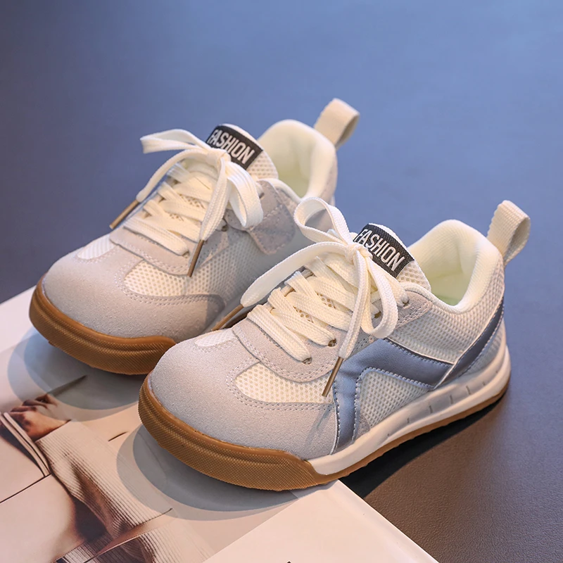 Breathable Mesh Kids Sneakers for School and Basketball