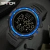 SANDA 6014 Top Brand Waterproof Men Watch Multifunctional Luminous Digital Wristwatch Outdoors Sports Student Watches Fashion 4