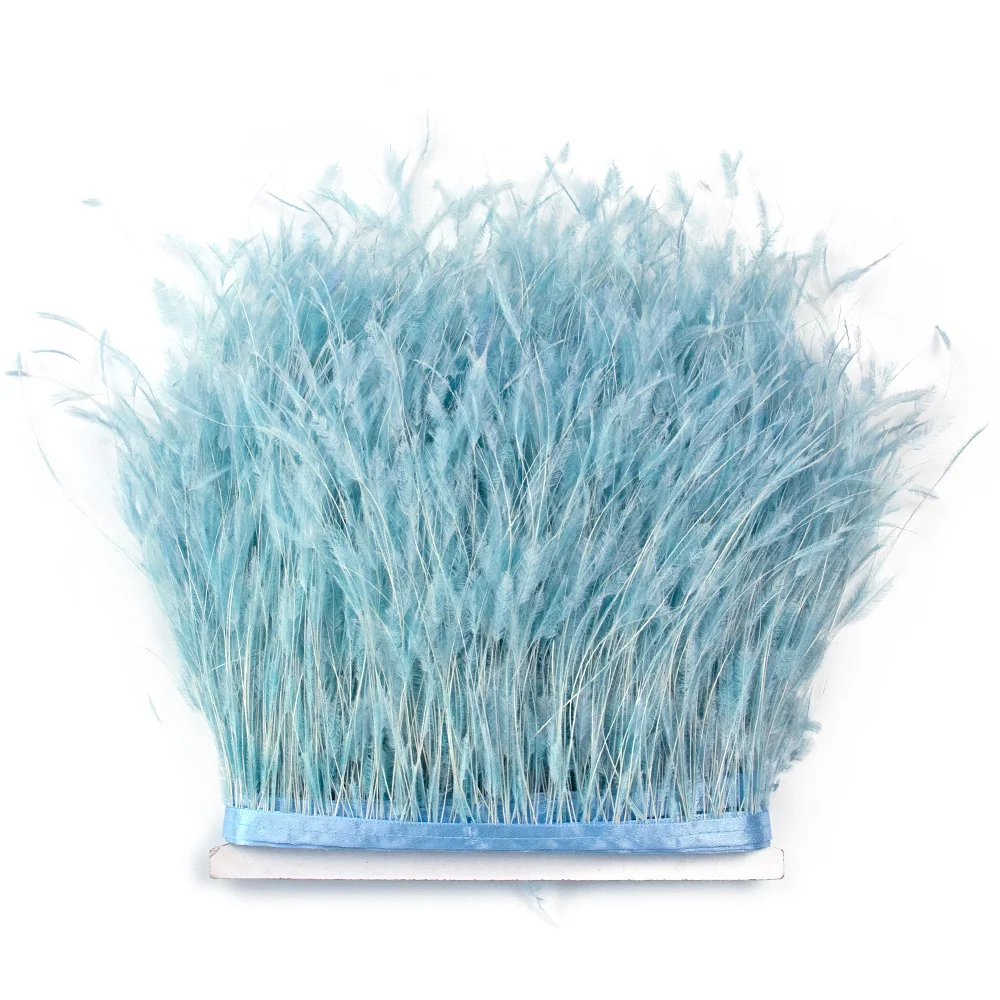 

1Yard Ostrich Feather Trim Lace High Quality Natural Ostrich Plume Fringe Dress Clothes 10-15cm Costume Ribbon Skirt Decoration