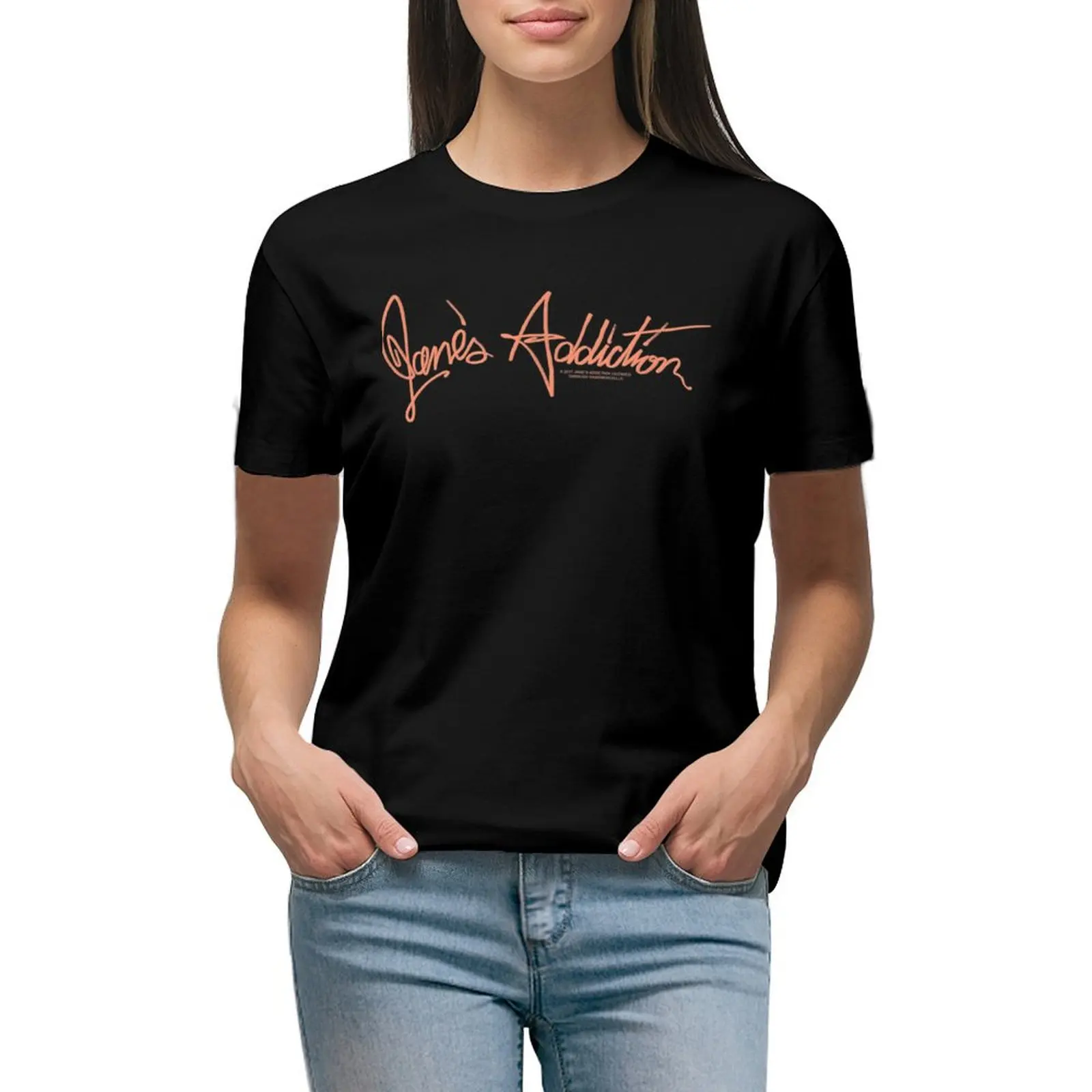

Janes Addiction Script T-shirt cute clothes summer tops Aesthetic clothing luxury designer clothing Women