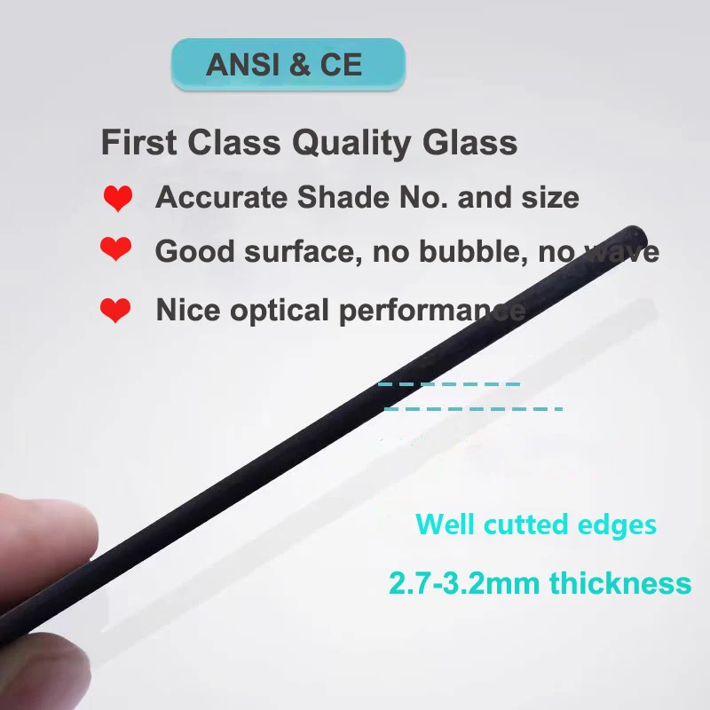 1pc Dark color welding Glass Replacement Welding Lens &ndash; Advanced Passive Filter Plate 105X50MM &ndash; Shade 9, 10, 11,12,13