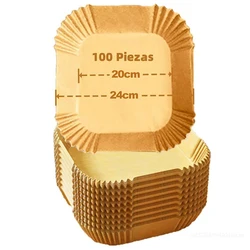 Non - Stick Disposable Airfryer Liners: Waterproof & Oil - Proof Parchment Paper Trays (20cm) (100Pcs)