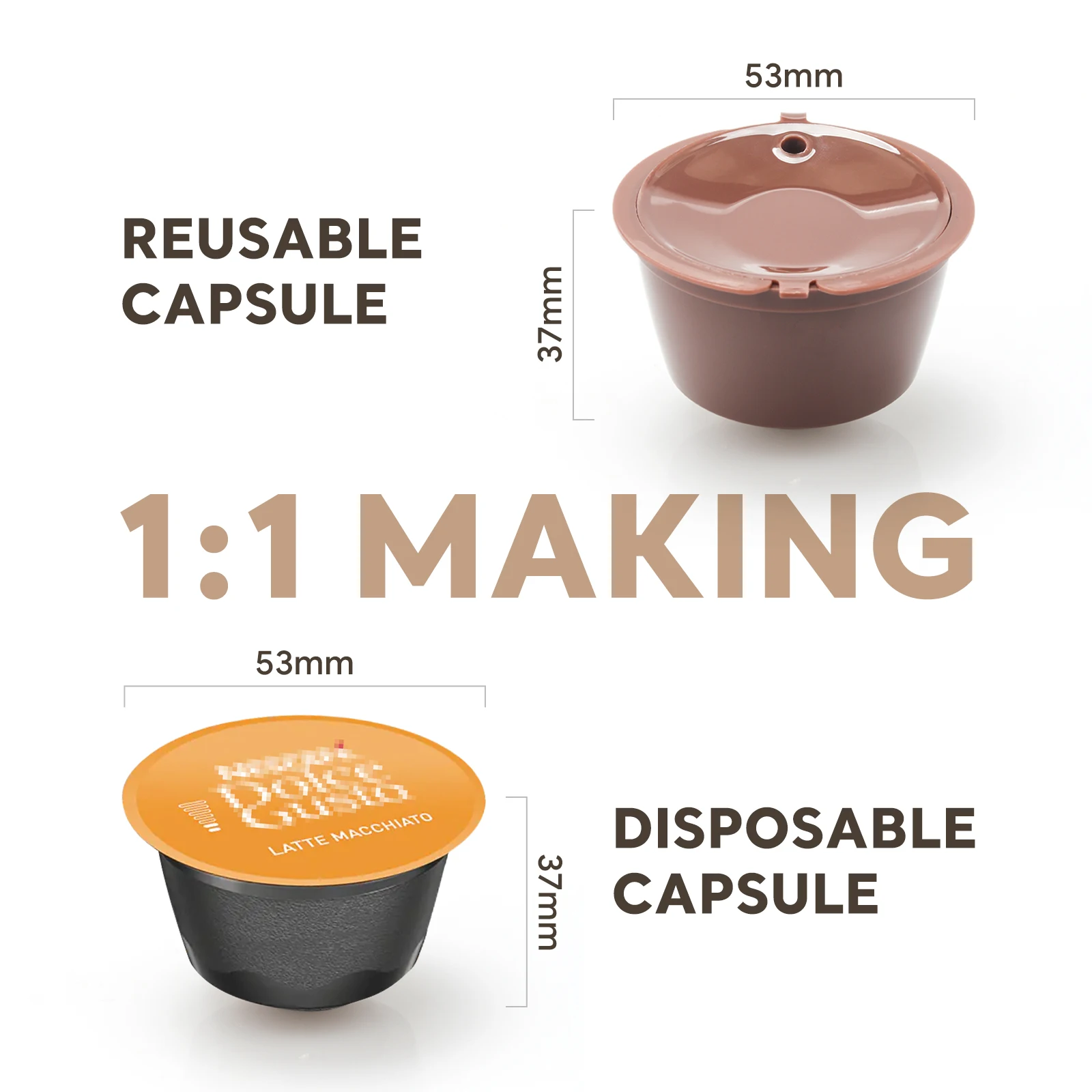 1-10PCS Reusable Coffee Capsule for Dolce Gusto Machine Refillable Coffee Capsule Filter Cup Kit Dispenser Coffee Pod