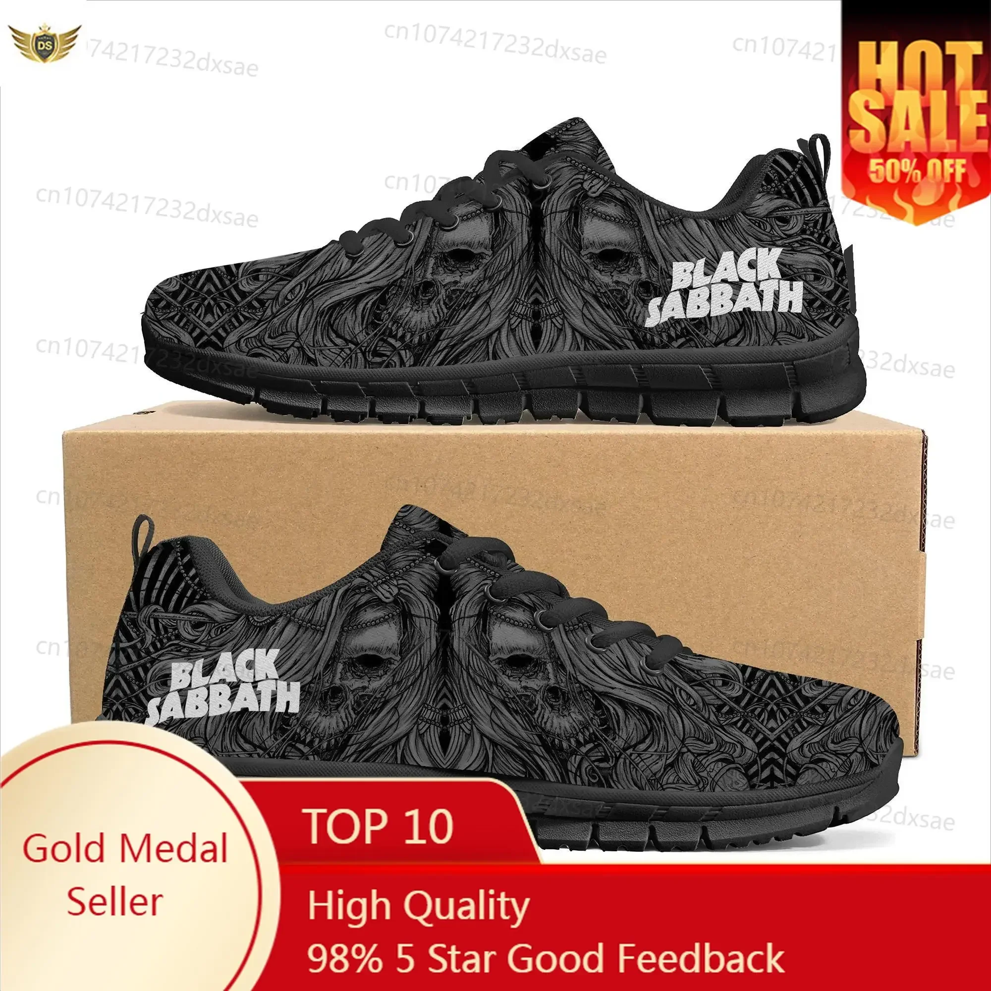 Black Heavy Metal Band Sabbath Sports Shoes Mens Womens Teenager Kids Children Sneakers Casual Custom High Quality Couple Shoes