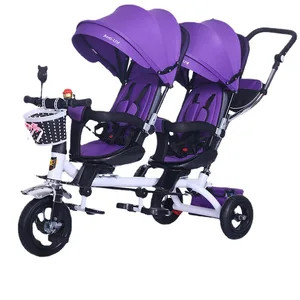 Baby Strollers Double Twin with Air Wheel  Universal Travel Baby Pram Children Tricycle Carriage for Sale Baby Push Trike