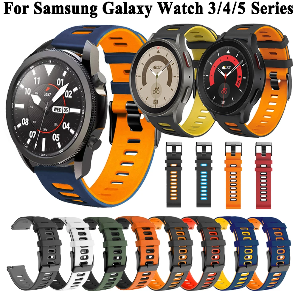 

Ремешок силиконовый для Samsung Galaxy Watch 3 45 мм 41 мм, классический браслет для Galaxy Watch 5 40 мм 44 мм Pro 45 мм