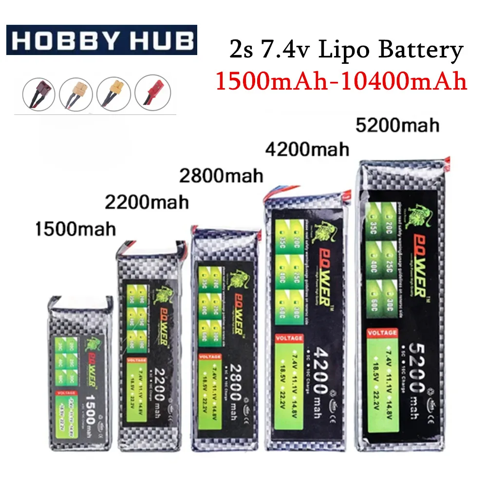 Batterie LiPo 11.1V 1500-3000mAh RC pour Drone Voiture Avion