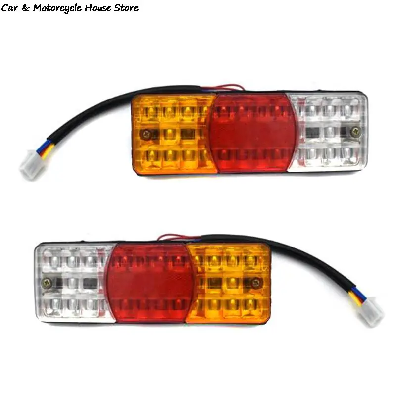 

1PC 12V LED Waterproof Motorcycle Tail Light Reverse Brake Stop Motorcycle Turn Signal 3Colors