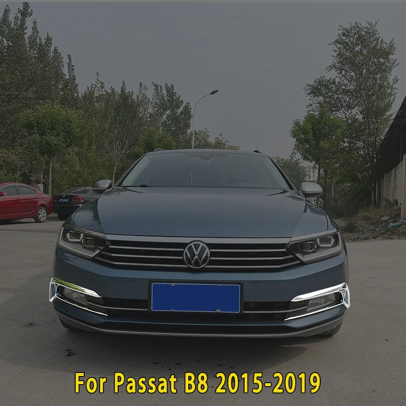 Front lamp chrome decoration exterior front lamp eyebrow strip for vw Passat B8 2015 car accessories